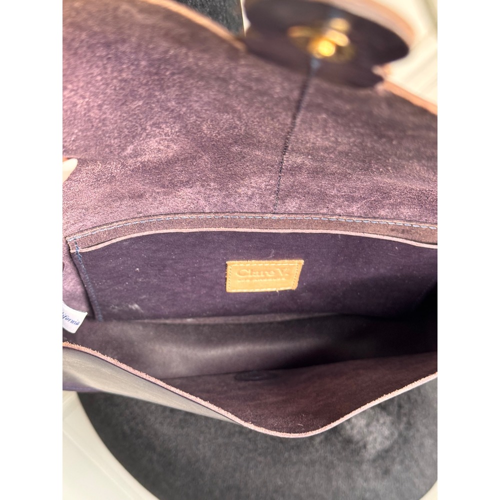 Clare V Shoulder Bag Brown Leather Saddle Crossbody French Girl Quiet Luxury - Picture 12 of 12